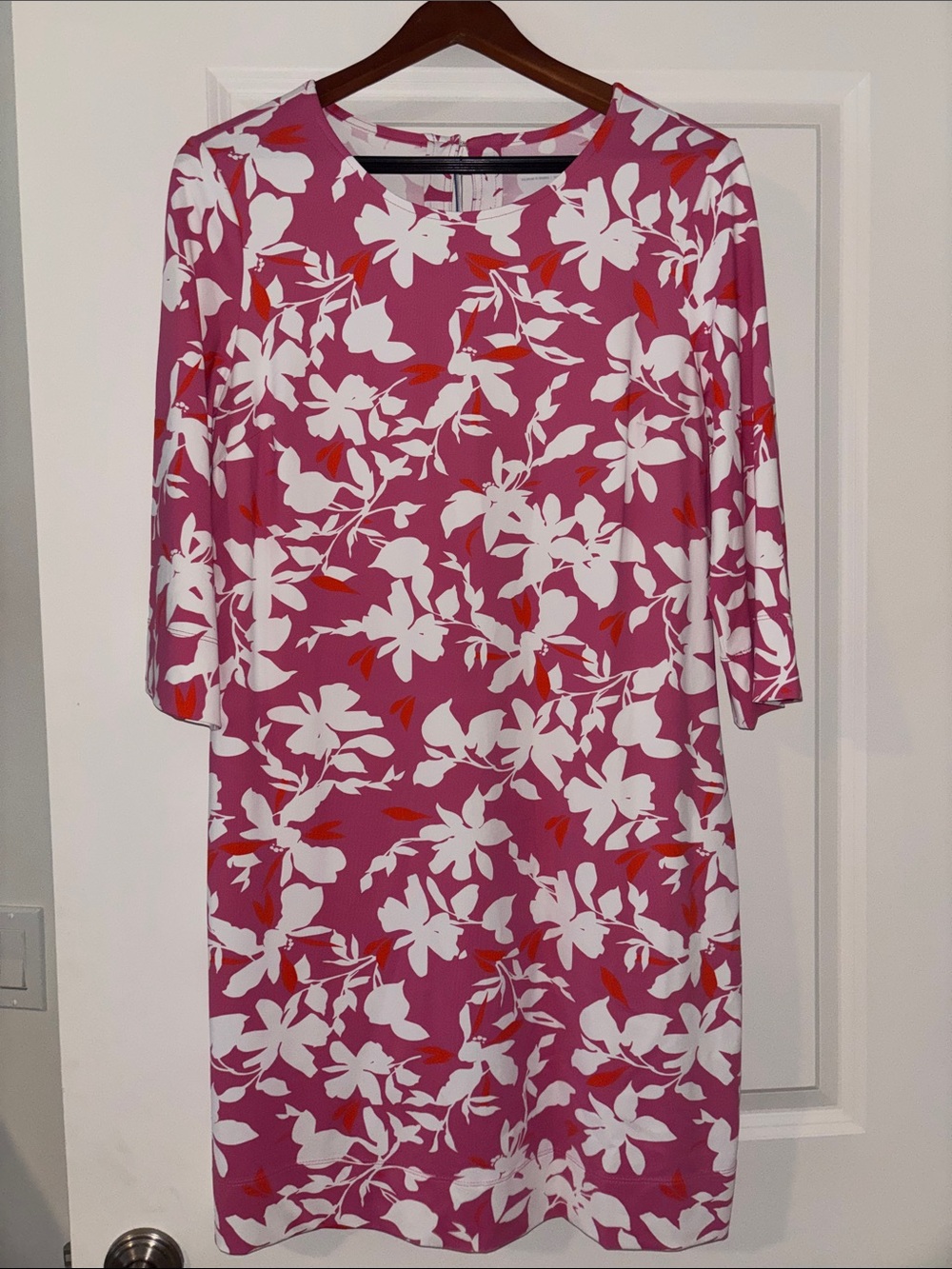 Southern Tide Pink Floral Long Sleeve Shift Dress